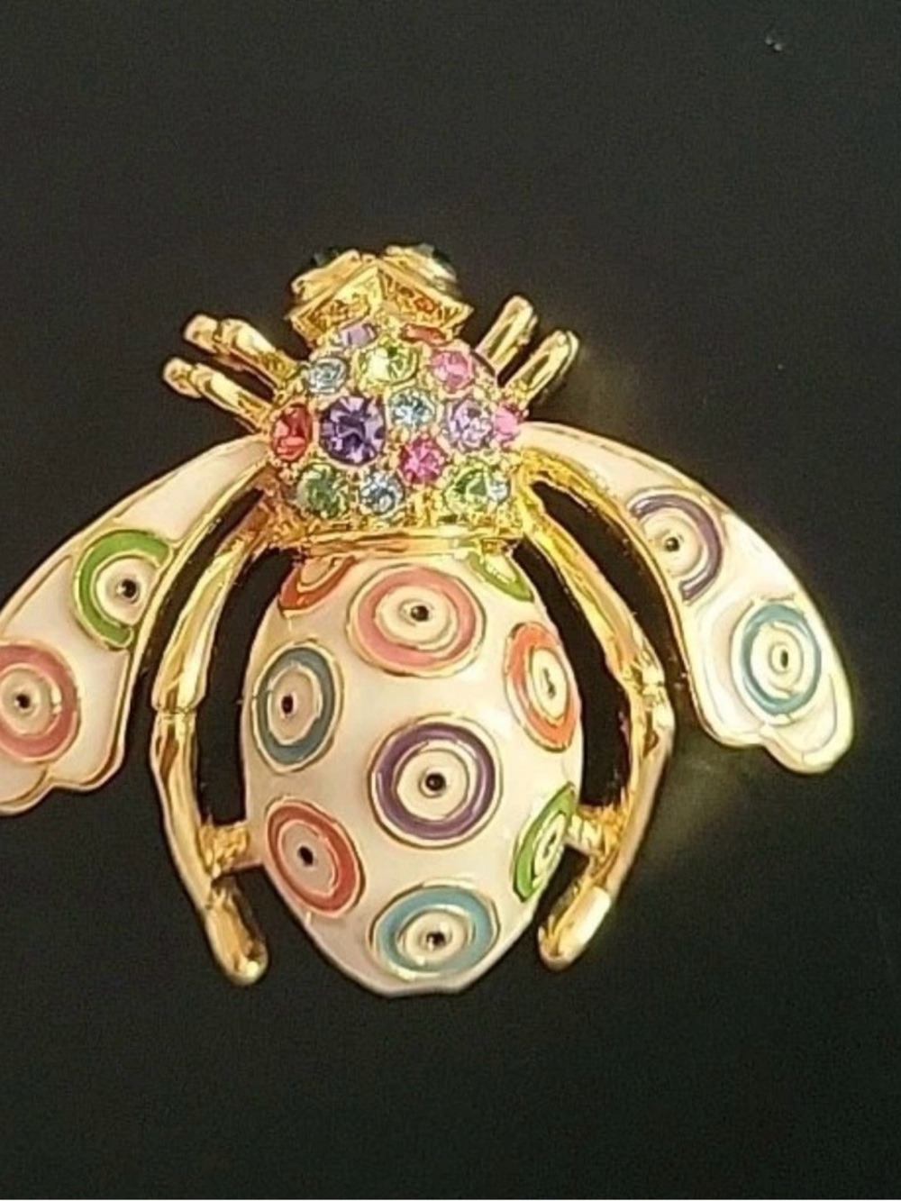 Joan Rivers Greek Evil Eye Bee Pin Brooch